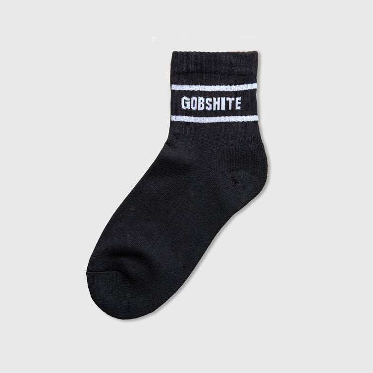 GOBSHITE - Quarter Length Crew Socks - (IN BLACK) Size S/M