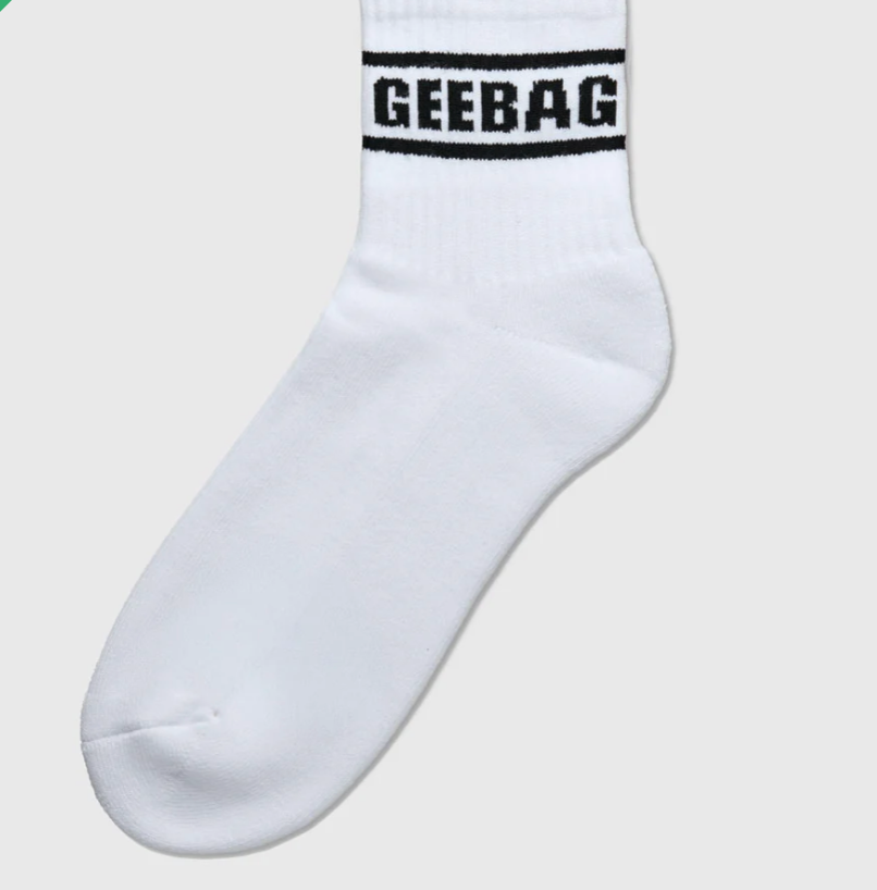 GEEBAG - Quarter Length Crew Socks - (IN WHITE) Size S/M