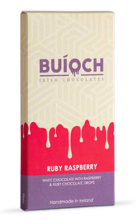 Buíoch Irish Chocolates Ruby Raspberry 100g Bar