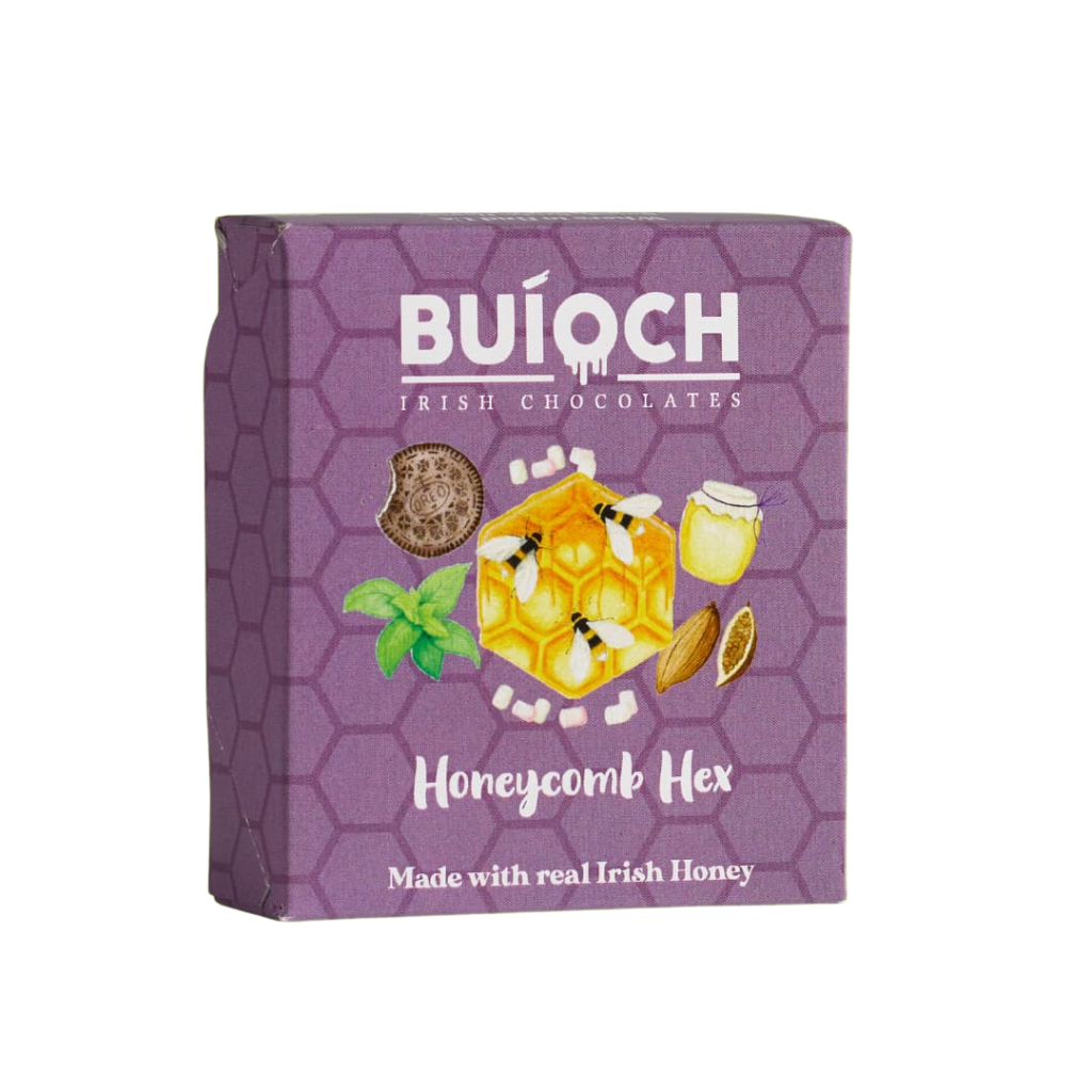 Buíoch Irish Chocolates Milk Chocolate Honeycomb Hex 70g