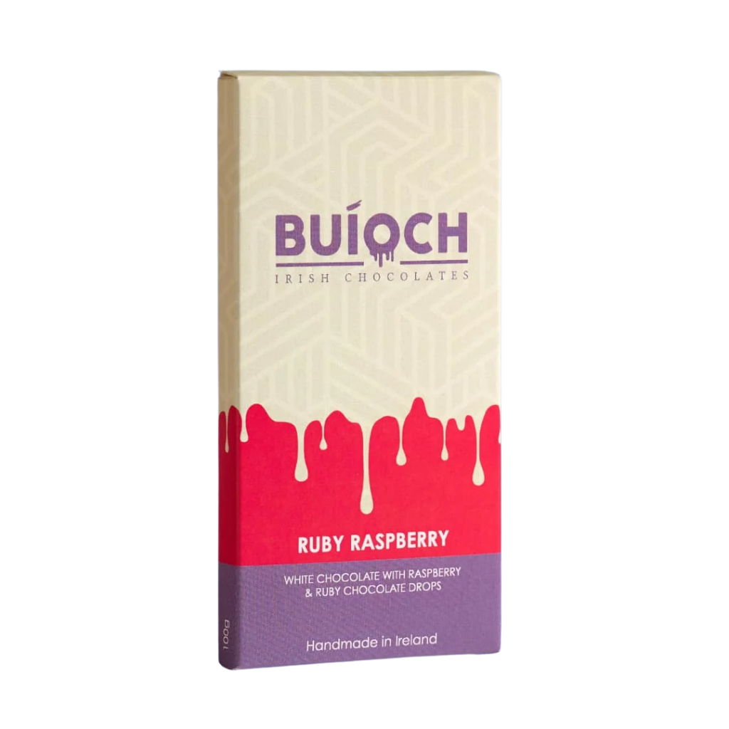 Buíoch Irish Chocolates Ruby Raspberry 100g Bar