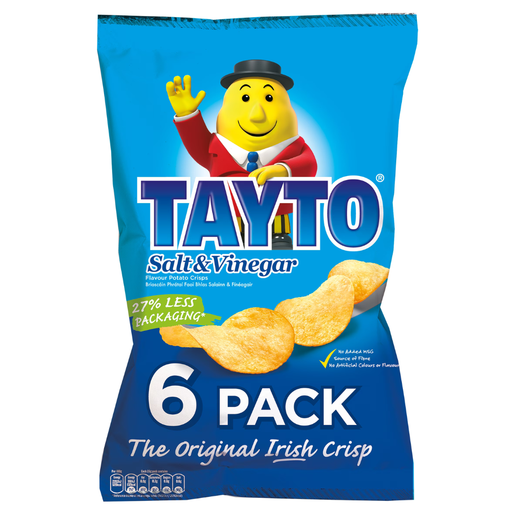 Tayto - Salt & Vinegar 6 Pack (25gx6)